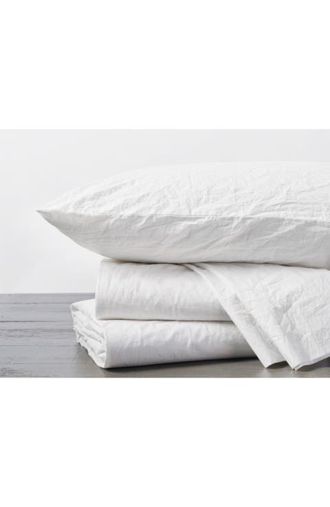 Set of 2 Organic Crinkled Percale Pillowcases