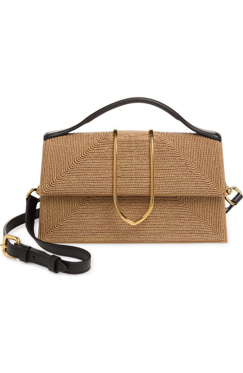 Jacquemus Le Grand Bambino Raffia Handbag, Main, color, Beige