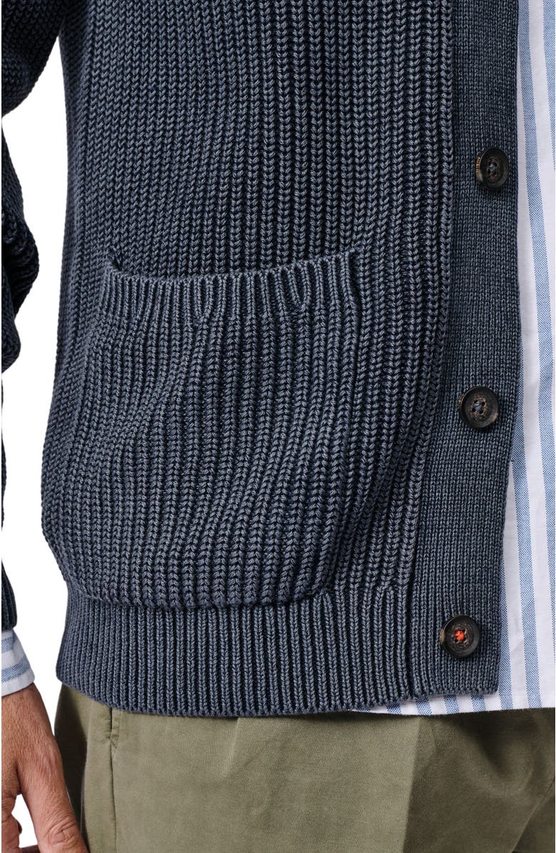Aubin Martin Long Sleeve Collared Cardigan, Alternate, color, Navy