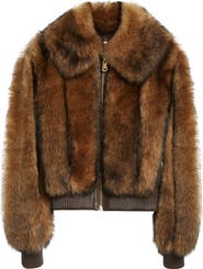 Zimmermann Illustration Genuine Shearling Bomber Jacket