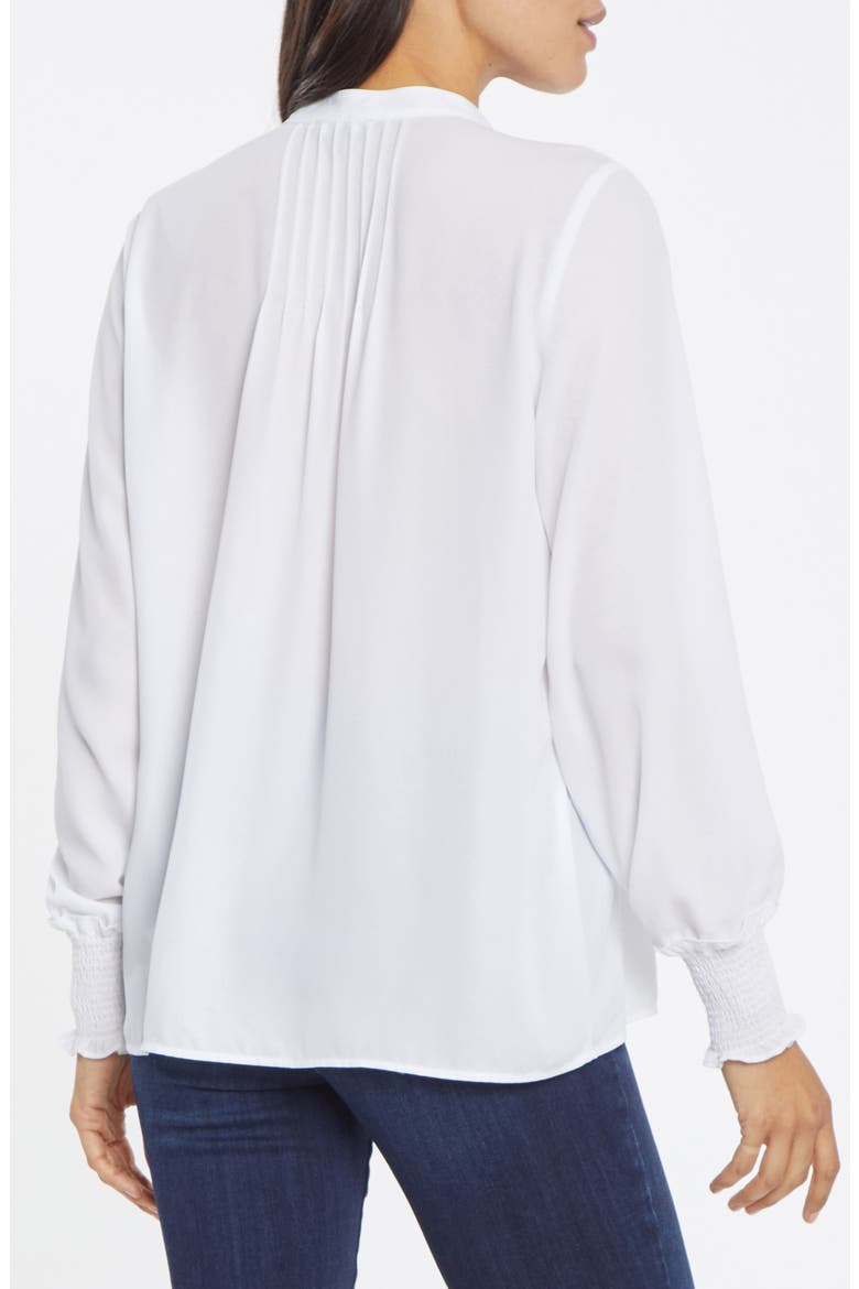 Pleated Peasant Blouse, Alternate, color, OPTIC WHITE