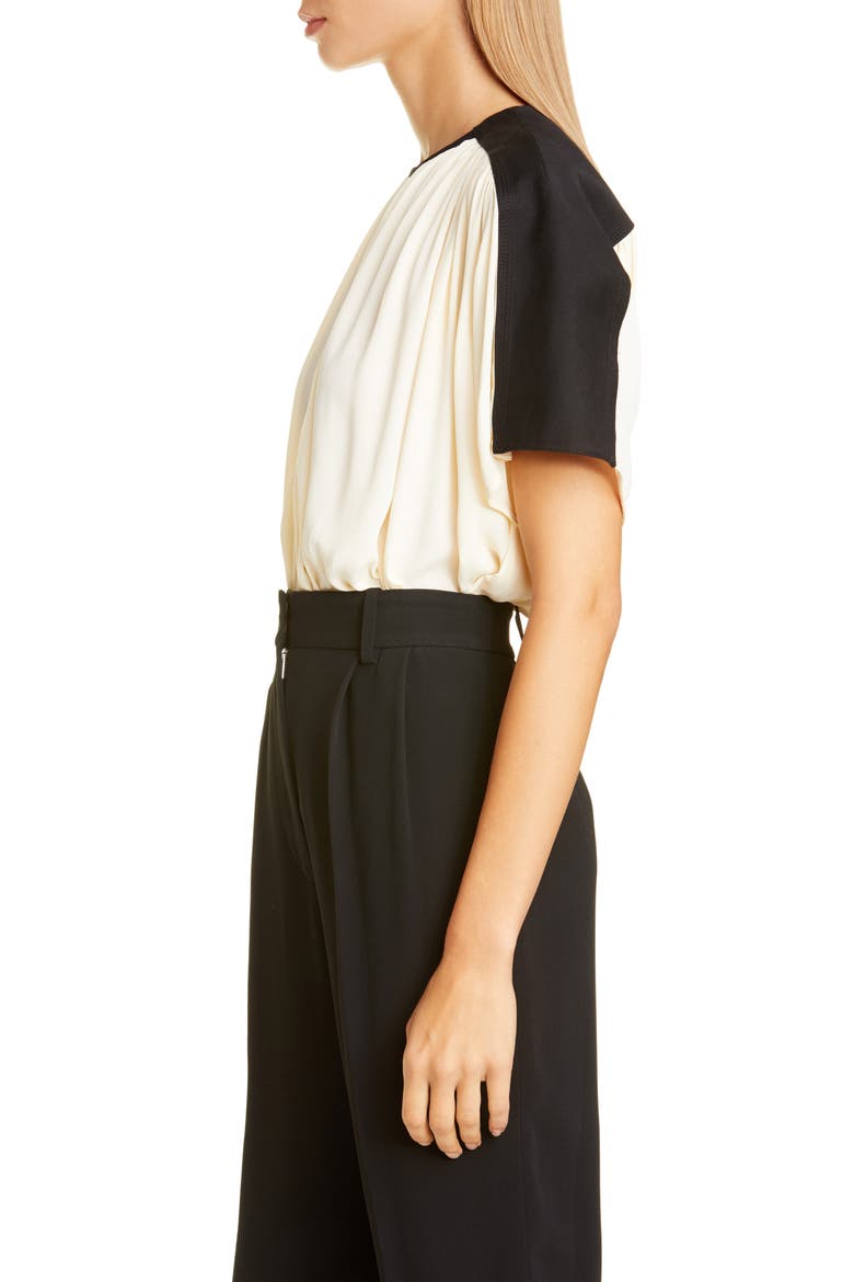 Colorblock Gathered Top, Alternate, color, ECRU