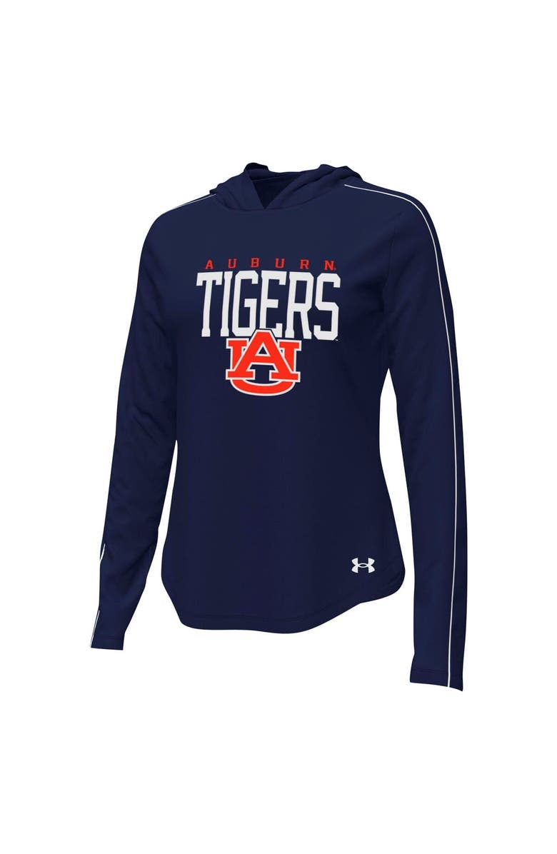 Under Armour Women's Under Armour Navy Auburn Tigers Gameday Knockout Long Sleeve Hooded T-Shirt, Alternate, color, Navy
