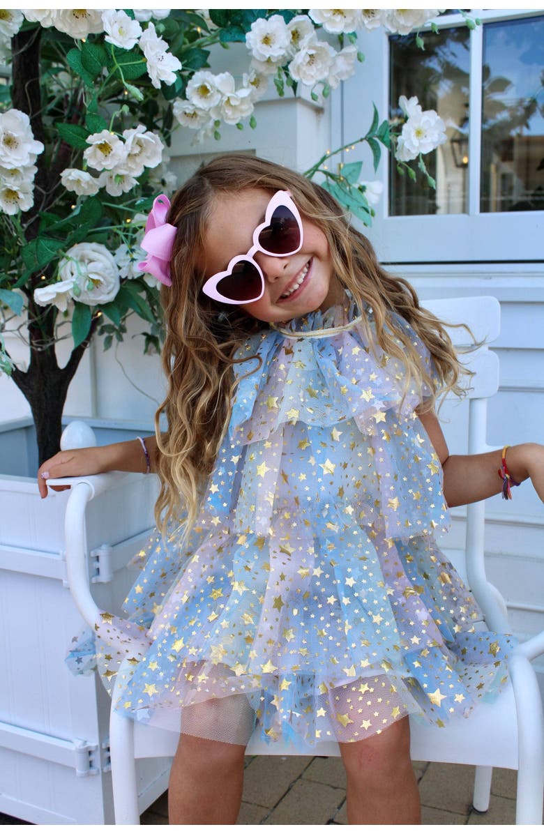 Lola + The Boys Pastel Stars Dress, Alternate, color, 