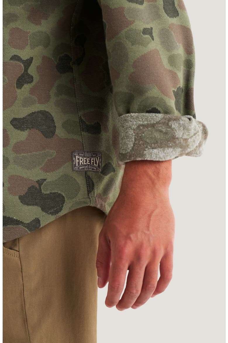 Gallatin Overshirt, Alternate, color, VINTAGE CAMO OIL GREEN