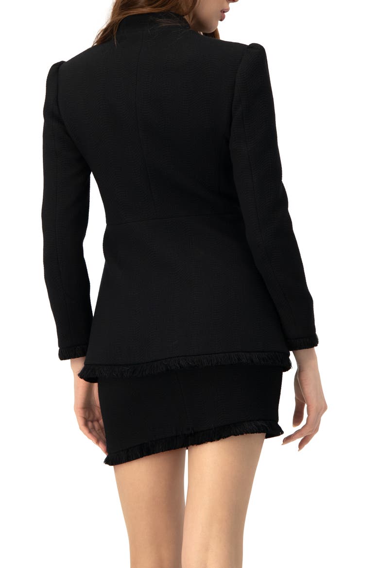Blazer with Fringe Detail, Alternate, color, Black