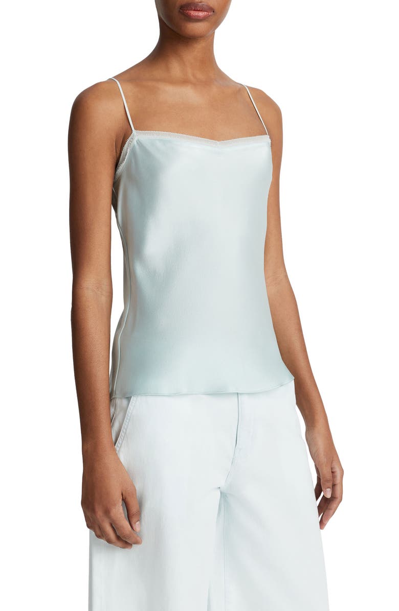 Vince Layered Chiffon Trim Camisole, Alternate, color, Sea Star