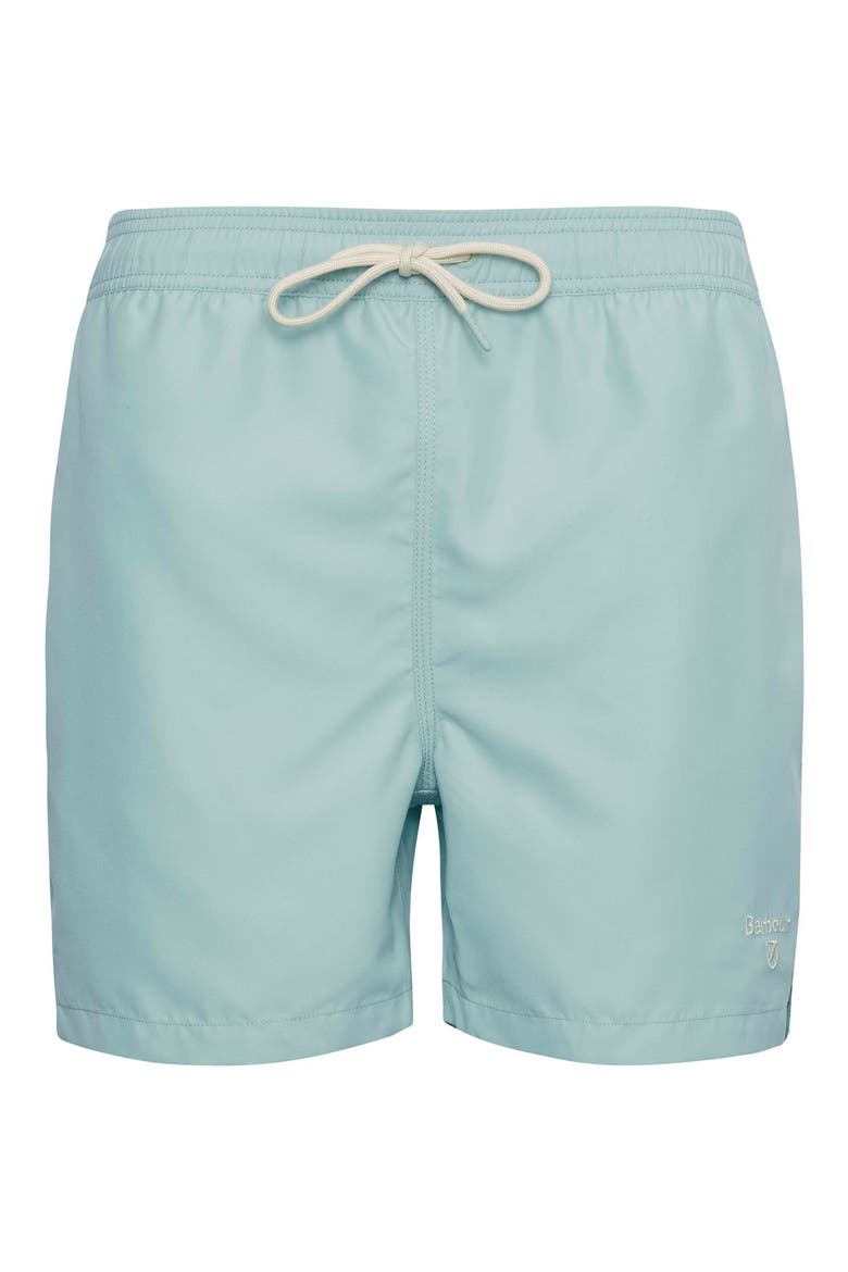 Staple Logo Swim Trunks, Alternate, color, PALE APPLE GREEN