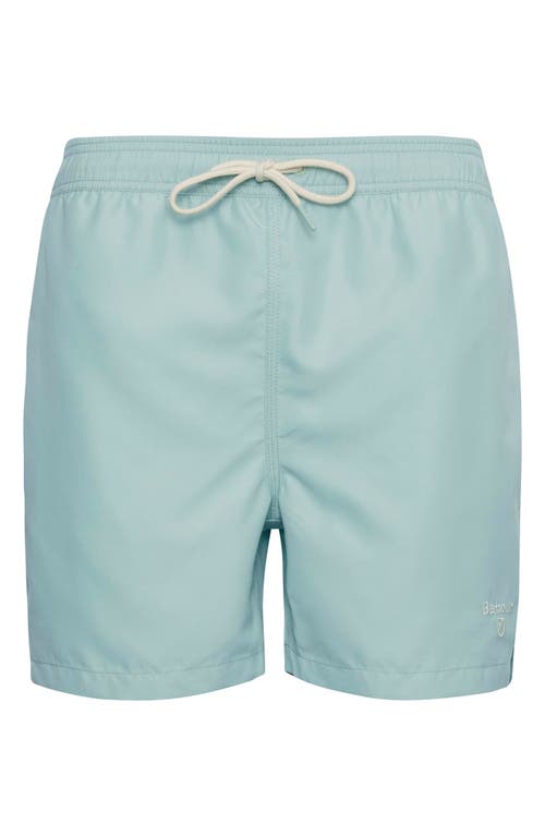 Barbour Staple Logo Swim Trunks In Pale Apple Green
