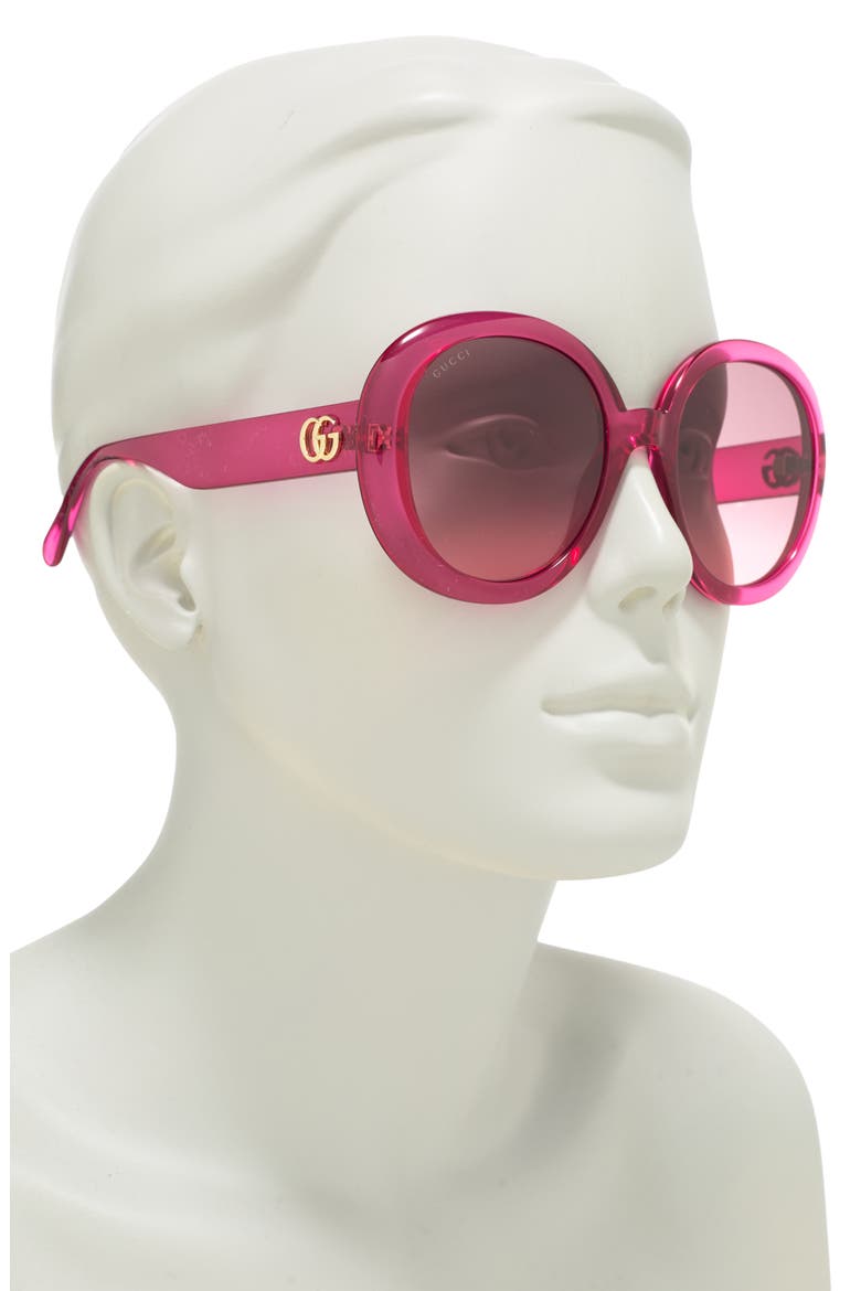 52mm Round Sunglasses, Alternate, color, PINK