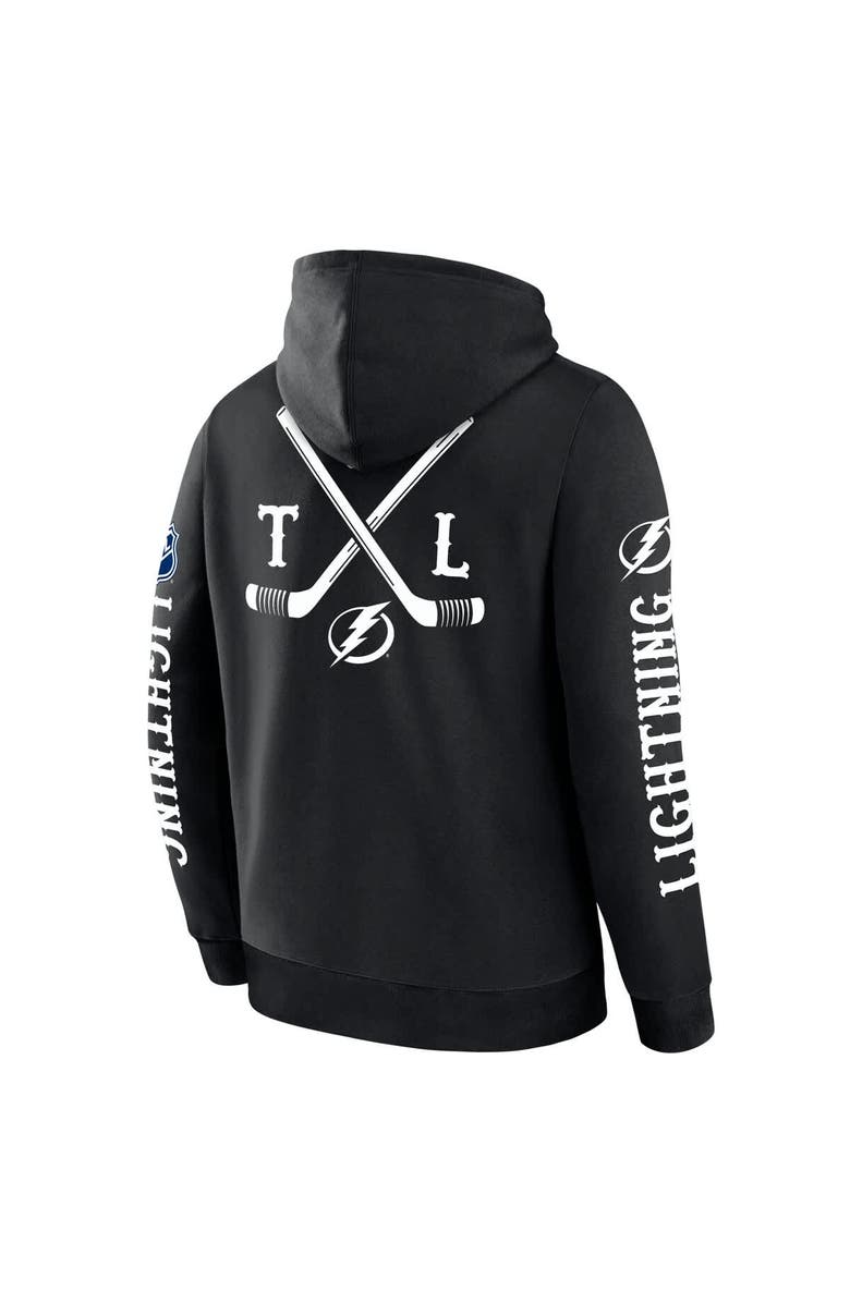 FANATICS Men's Fanatics Black Tampa Bay Lightning Big City Legacy Fleece Pullover Hoodie, Alternate, color,