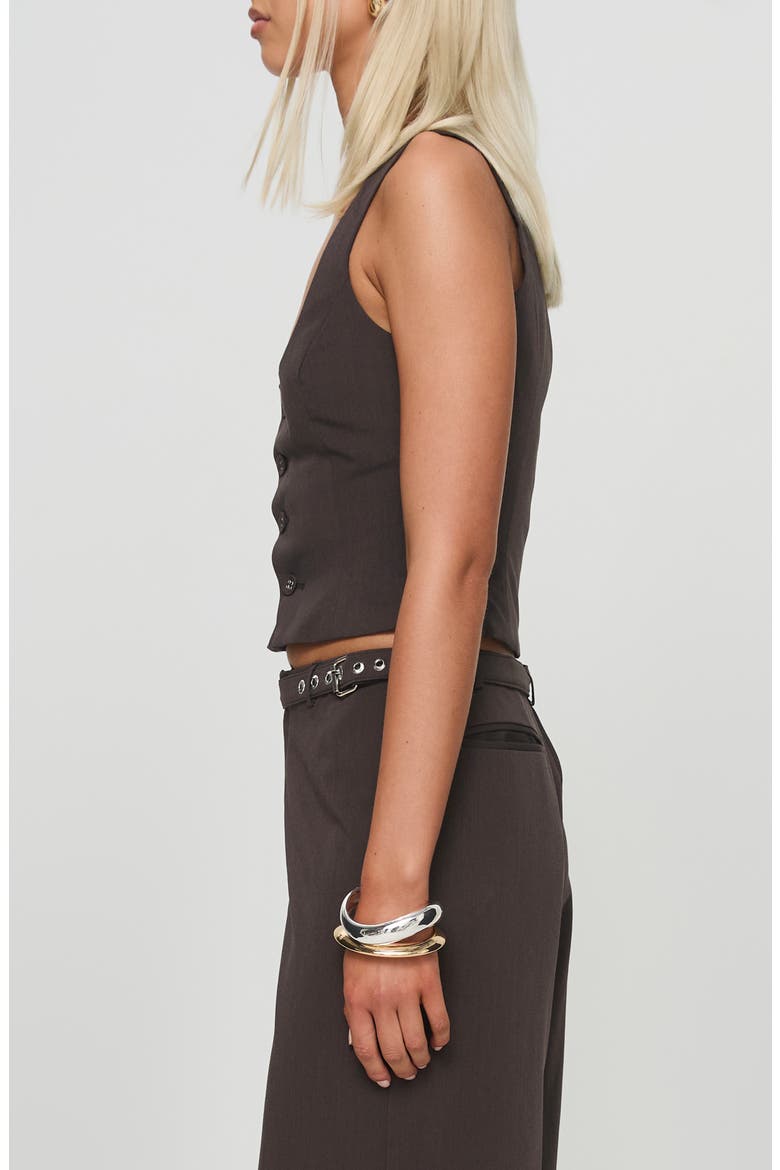 Airi Asymmetric Placket Tank, Alternate, color, BROWN