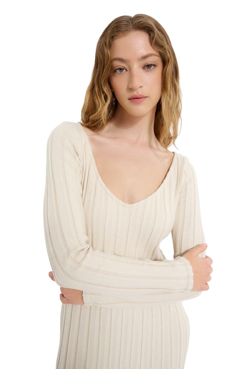 Marcella Penelope Long Sleeve Sweater Dress, Alternate, color, Light Beige