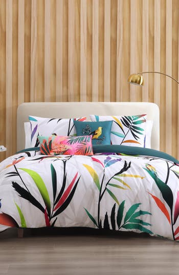 Bebejan Tropical Fusion Reversible Comforter Set In Green