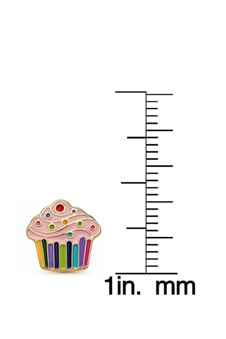 Kids' Cupcake Enamel Stud Earrings, Alternate, color, PINK
