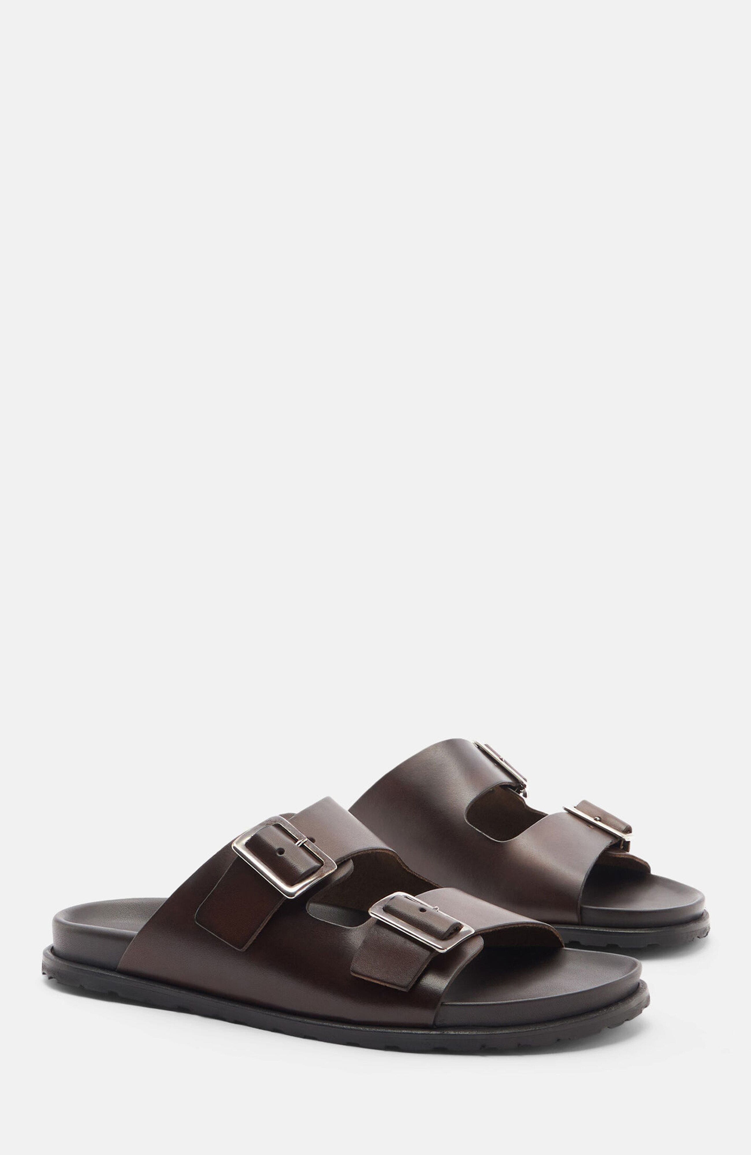 SCAROSSO Enea Sandals, Main, color, Brown - Calf