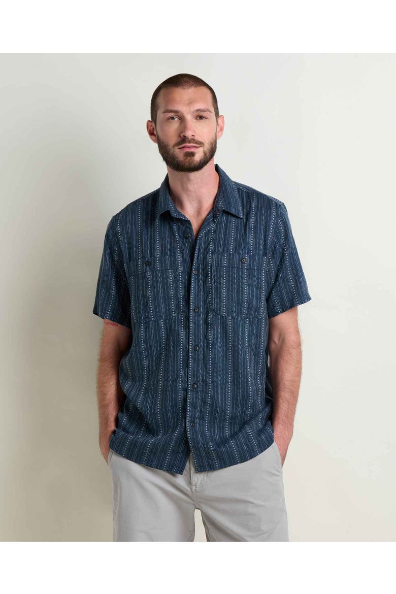 Men's Taj Hemp Shirt, Main, color, Midnight Dobby