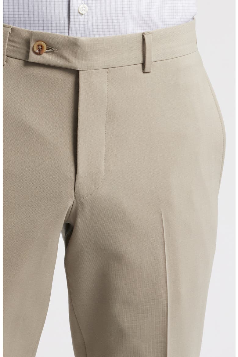 Patrick Flat Front Stretch Wool Dress Pants, Alternate, color, TAN