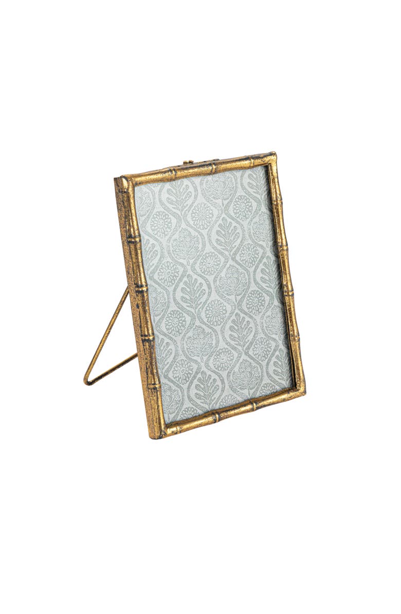 Storied Home Metal Wood Style Photo Frame, Main, color, Gold