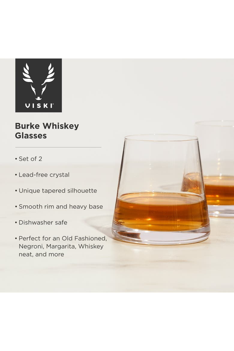 Burke Crystal Whiskey Glasses Set of 2, Alternate, color, Clear