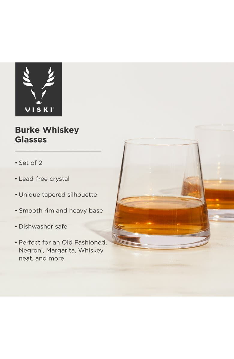 Viski Burke Crystal Whiskey Glasses Set of 2, Alternate, color, Clear