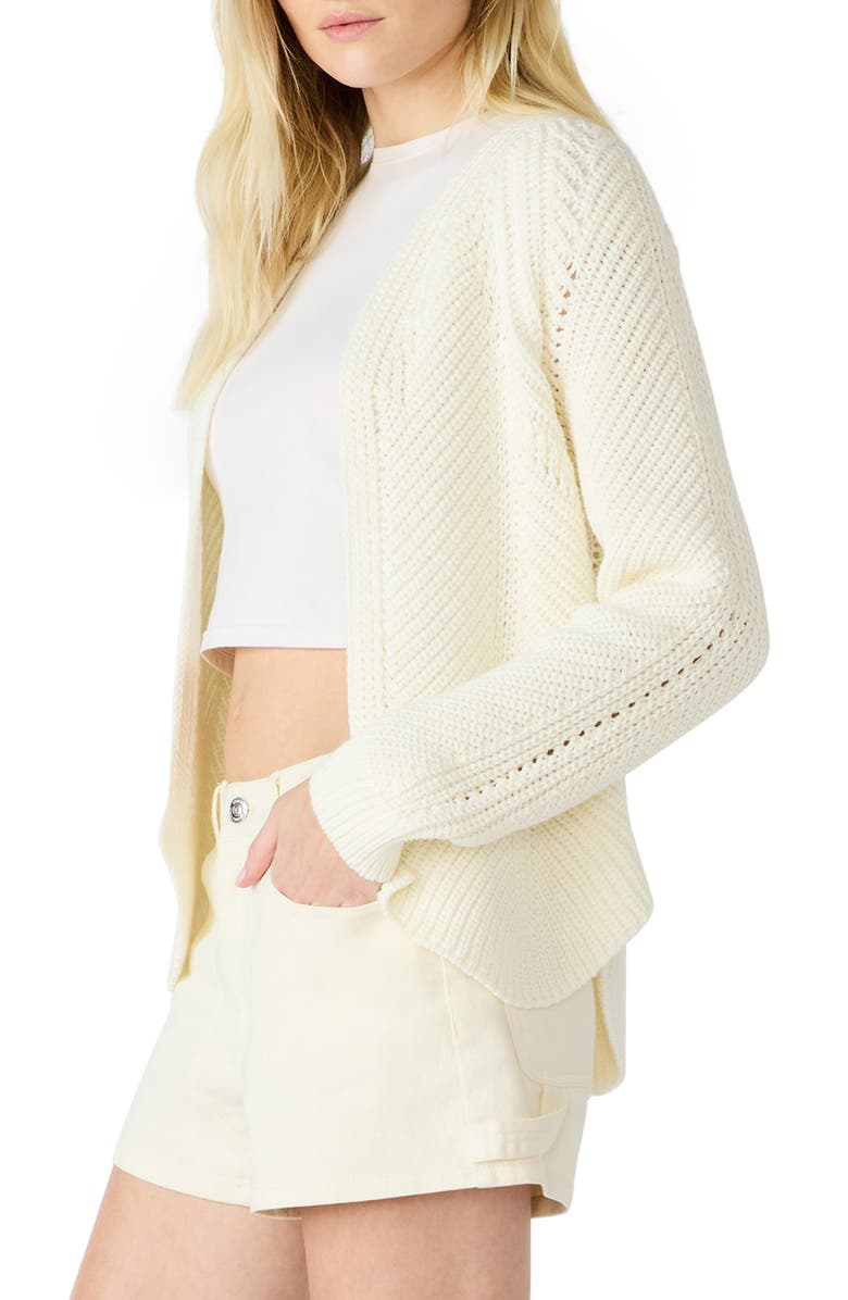 Steve Madden Opal Open Front Cardigan, Alternate, color, Natural