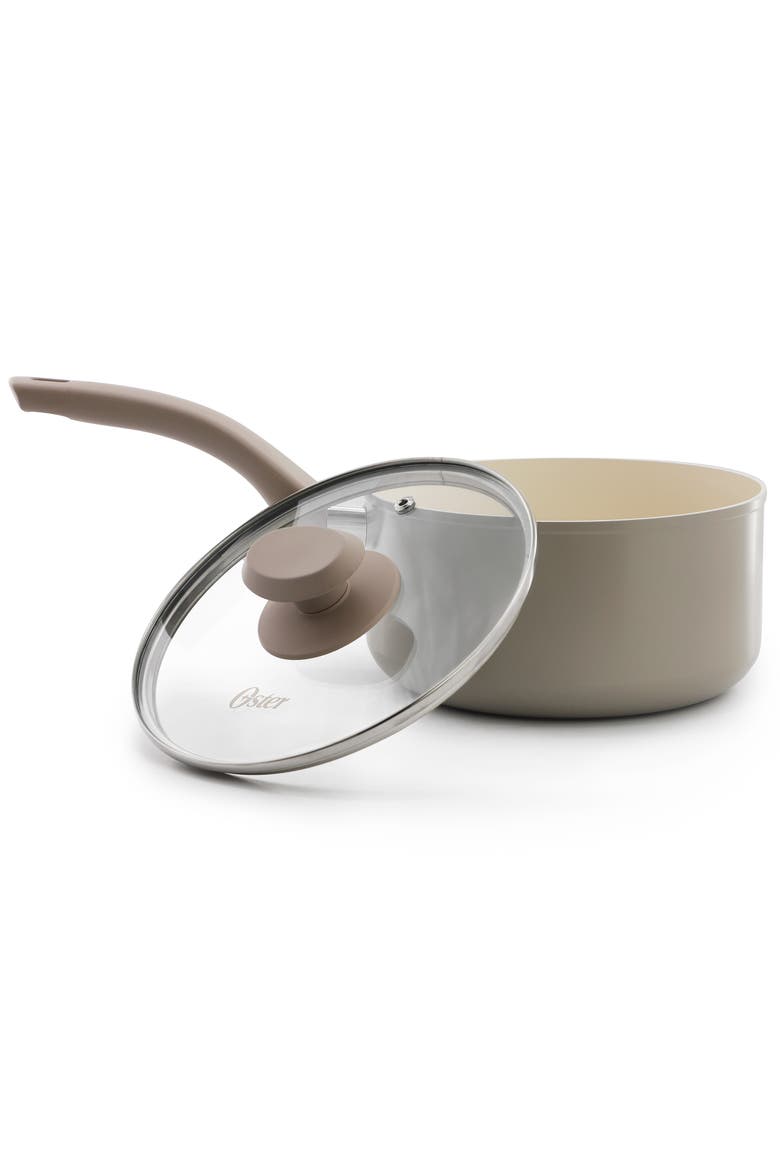 2.5 Quart Ceramic Nonstick Saucepan with Lid, Alternate, color, Grey