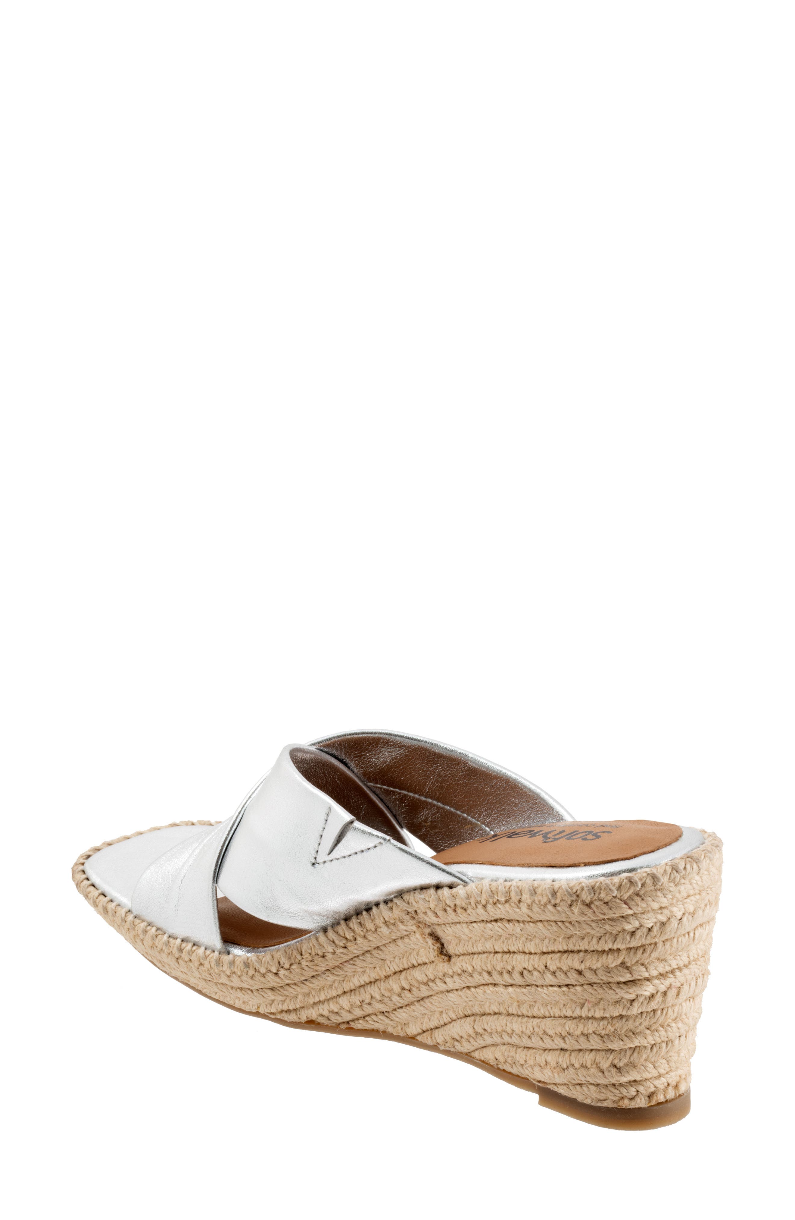 SoftWalk<sup>®</sup> Hastings Espadrille Platform Wedge Slide Sandal, Alternate, color, Silver Metallic