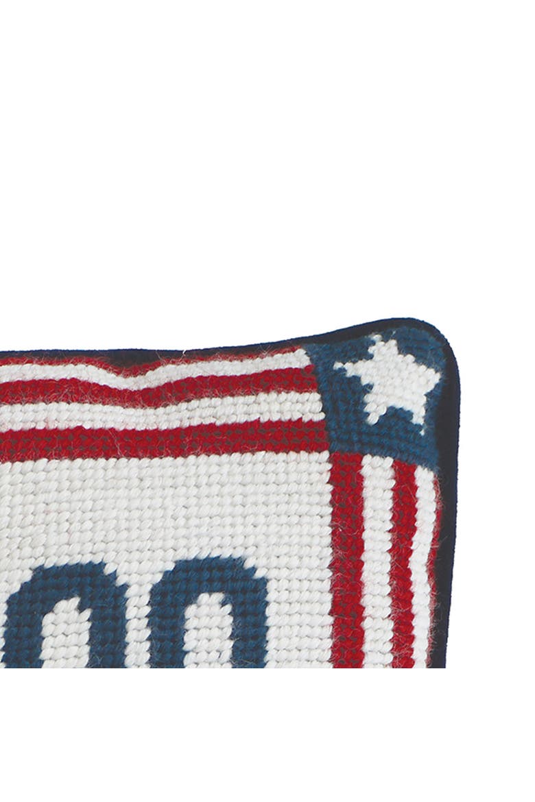 Year "2000" Stars & Stripes Needlepoint Mini Accent Pillow 6.5" x 9", Alternate, color, White