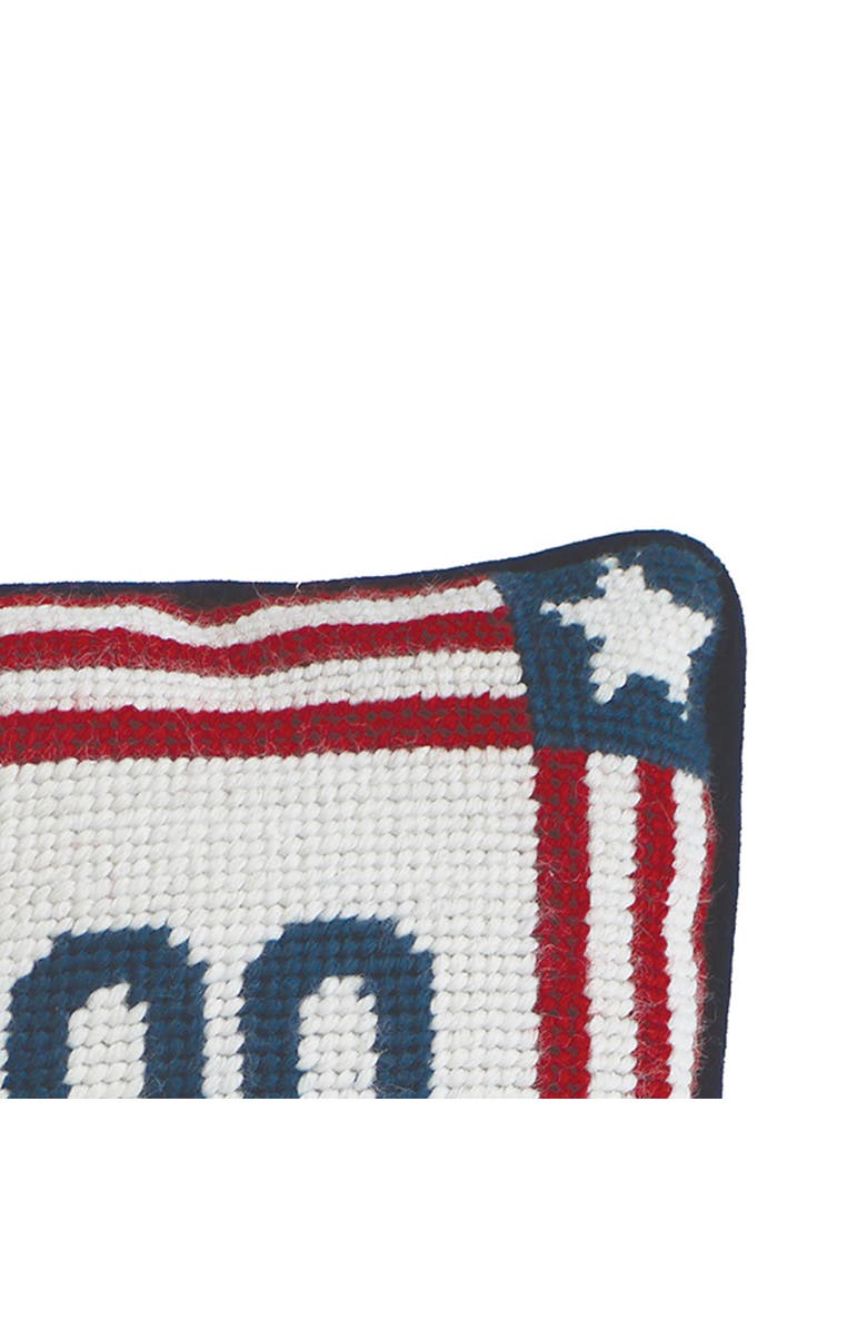 C&F Home Year "2000" Stars & Stripes Needlepoint Mini Accent Pillow 6.5" x 9", Alternate, color, White