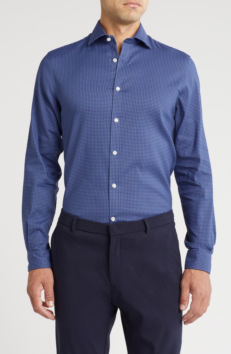 Michael Kors Air Soft Button-Up Shirt, Main, color, True Navy