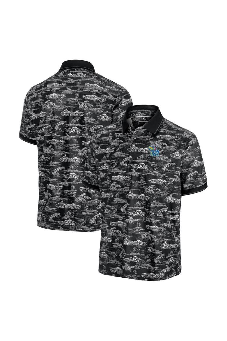 Men's Tommy Bahama Black Kansas Jayhawks Sport Bay View IslandZone Polo, Alternate, color, Black