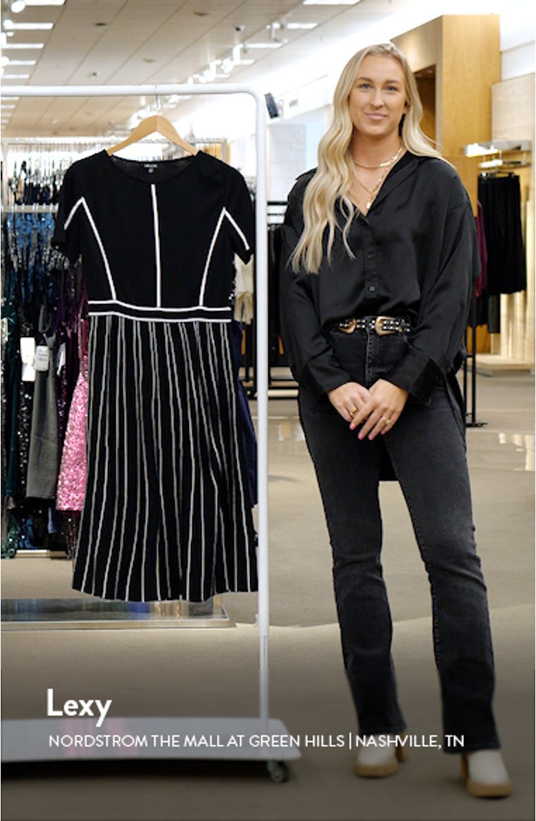 Contrast Stripe Sweater Dress, sales video thumbnail