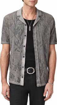 John Varvatos Miguel Pointelle Knit Camp Shirt