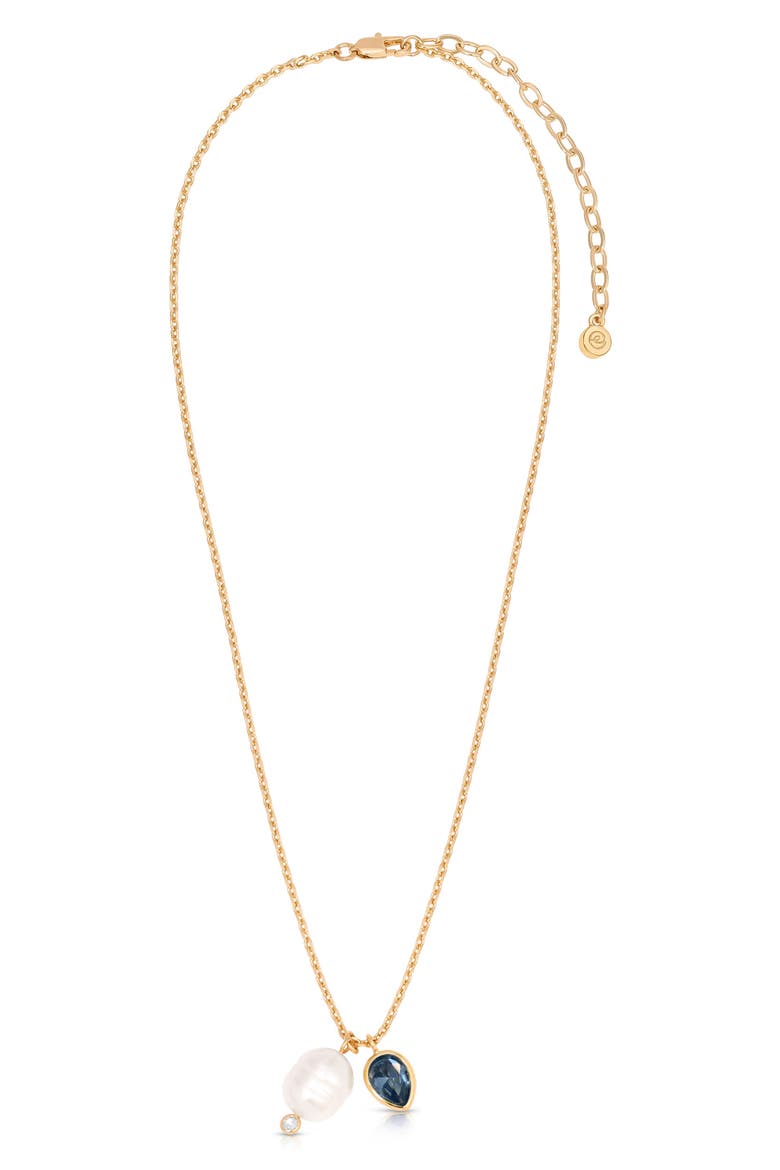 Radiant Freshwater Pearl Pendant Necklace, Alternate, color, BLUE