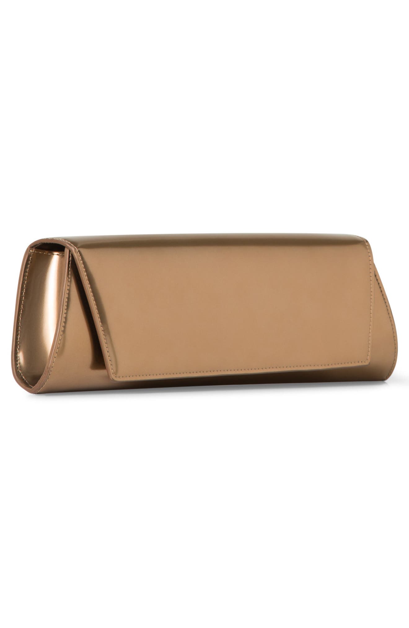 Akris Anouk Patent Leather East/West Clutch, Alternate, color, Antique Gold