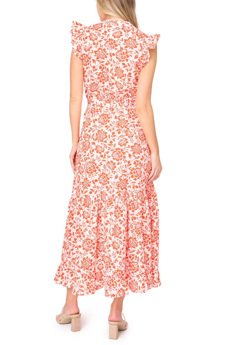 Ruffle Print Maxi Dress, Alternate, color, BLOSSOM HAZE
