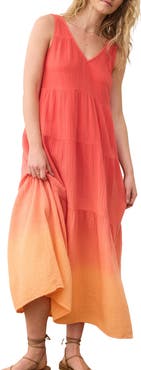 Marine Layer Corinne Sleeveless Double Cloth Cotton Maxi Dress
