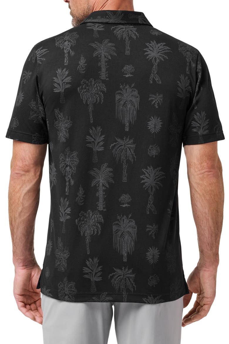 Palm Tree Print Jersey Polo, Alternate, color, BLACK