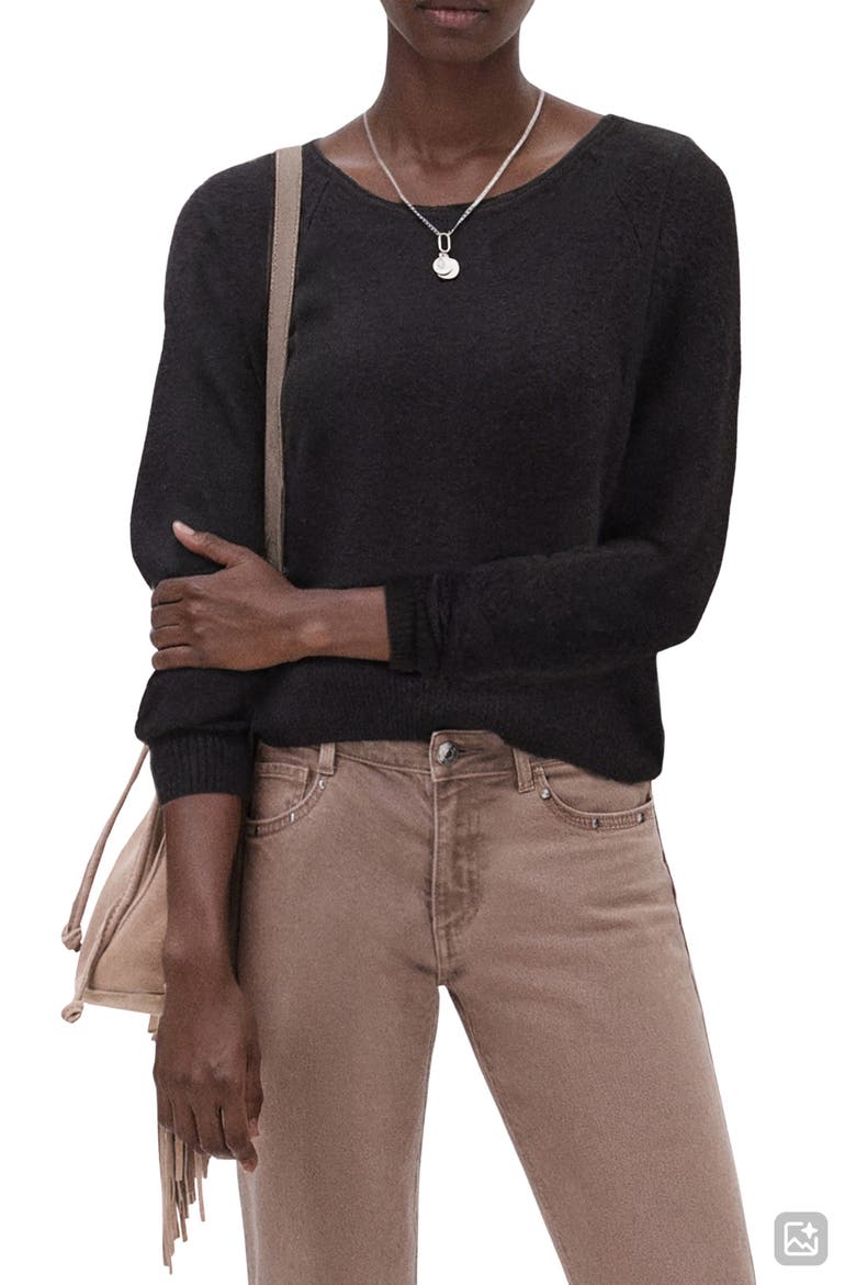 Open Back Sweater, Main, color, BLACK