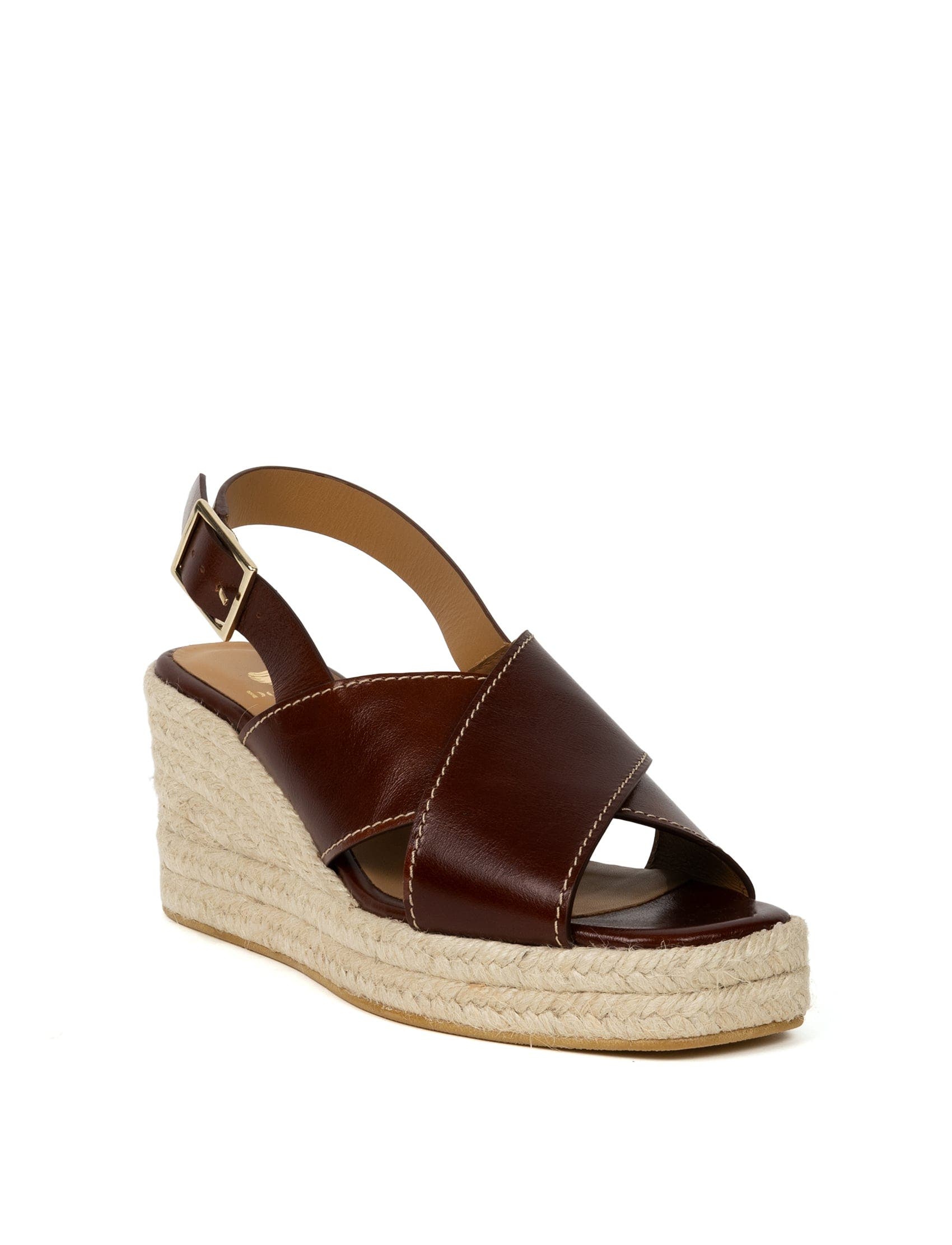 Lucy Espadrille Wedges, Alternate, color, Chestnut