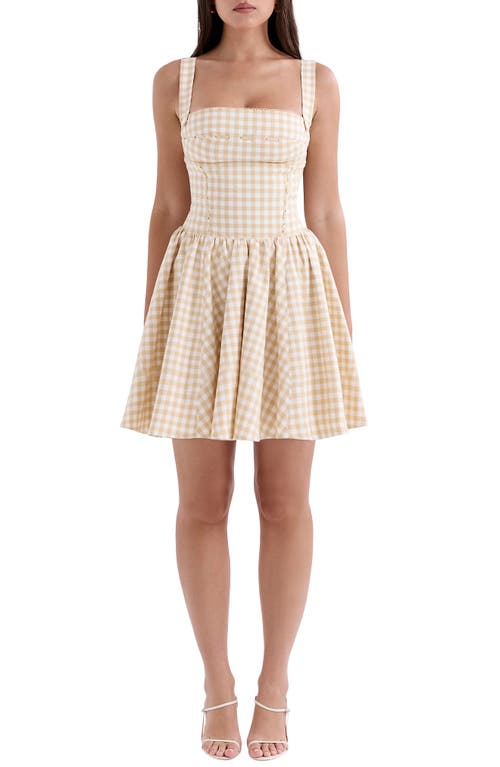 HOUSE OF CB Isadora Sleeveless Fit & Flare Minidress in Gingerbread 