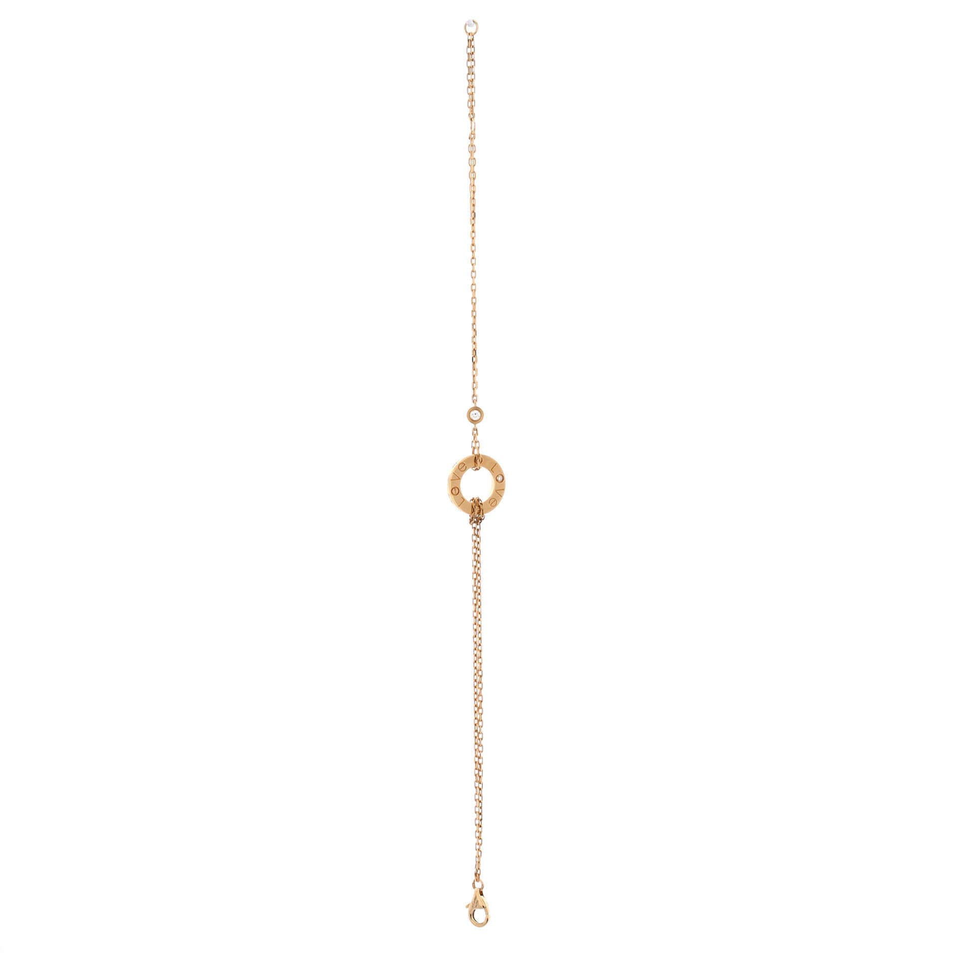 2 Diamonds Love Bracelet 18K Yellow Gold with Diamonds, Alternate, color, Metallic Gold