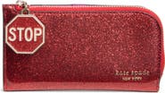 Kate Spade New York detour glitter patent leather slim bifold wallet