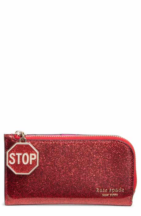 detour glitter patent leather slim bifold wallet