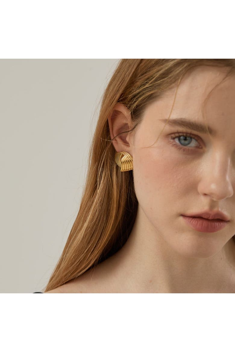 Vintage-Inspired Gold Stud Earrings, Alternate, color, Gold