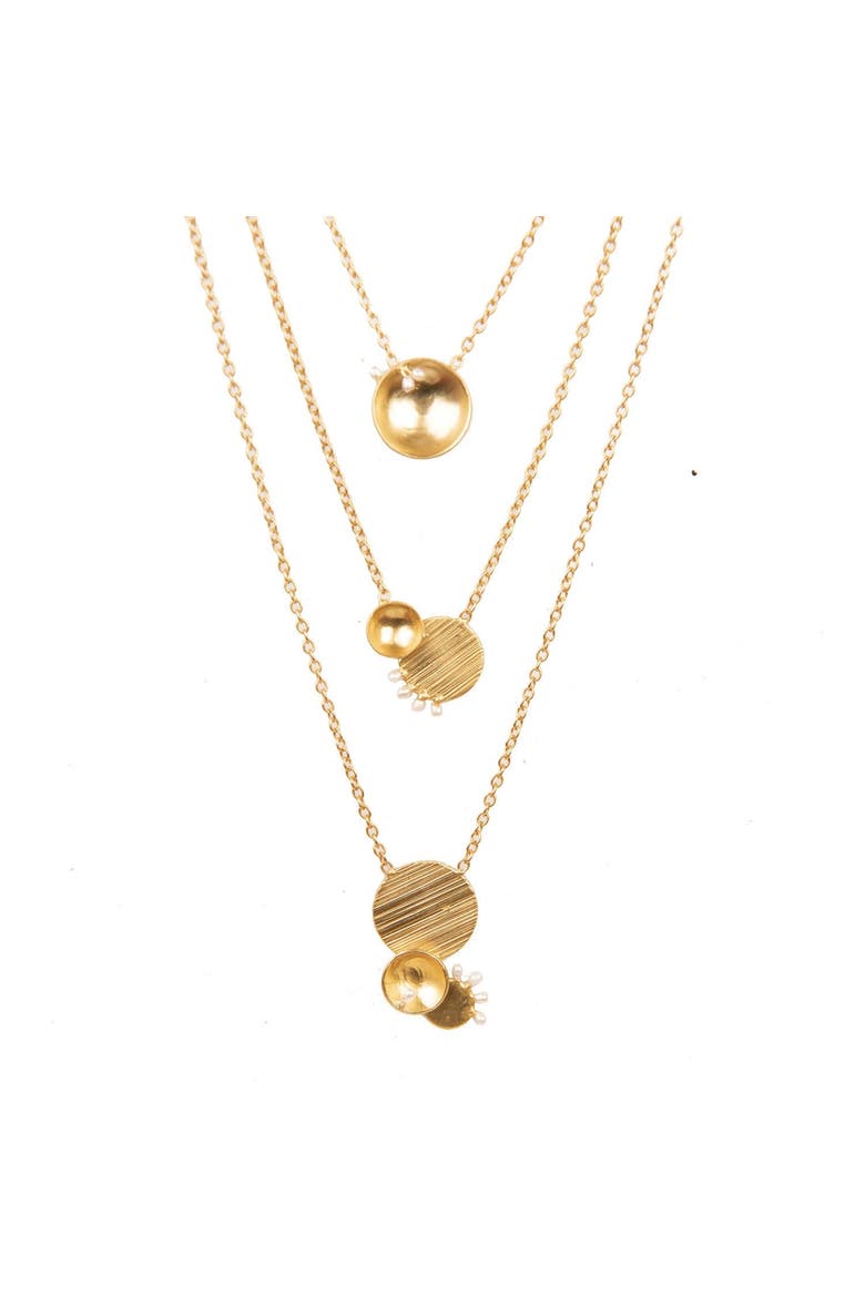 AFEFE LAYERED NECKLACE, Main, color, Gold Plated