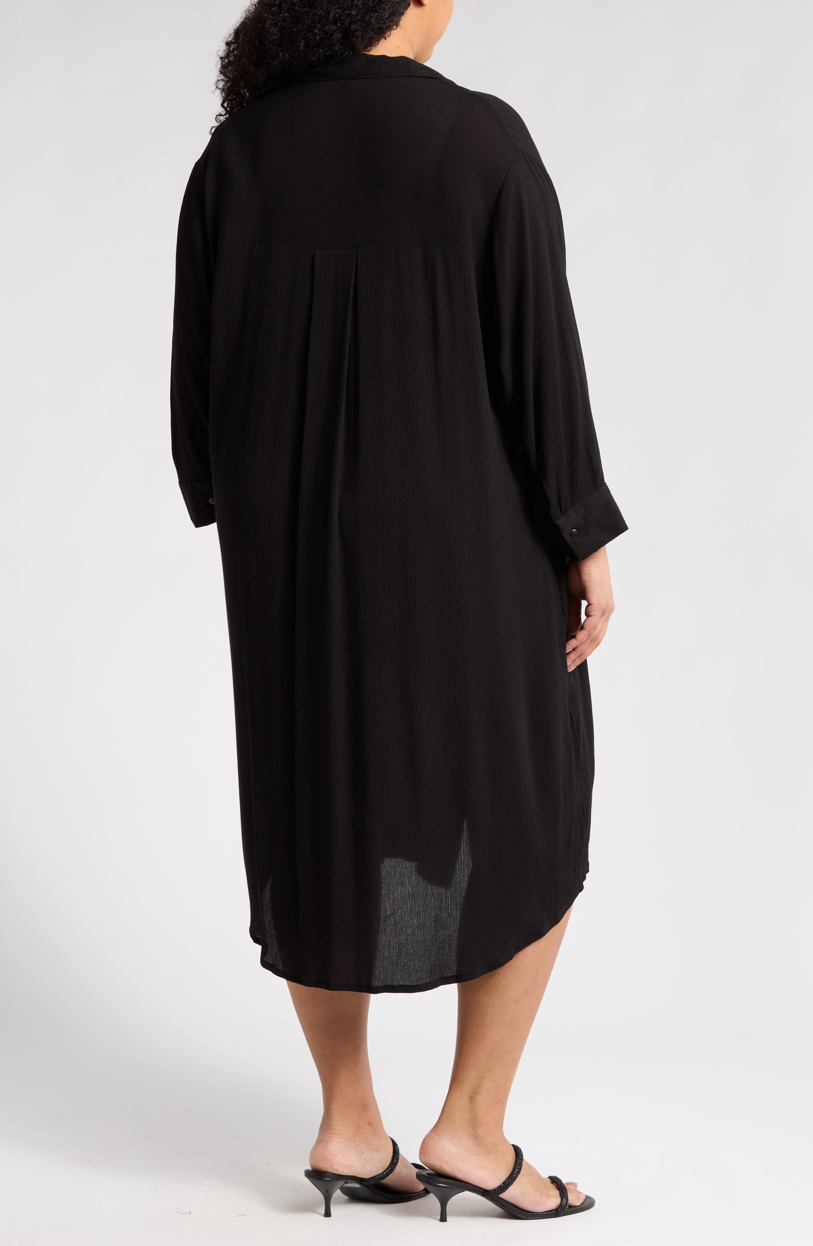 Long Sleeve Button-Up Shirtdress - image 2