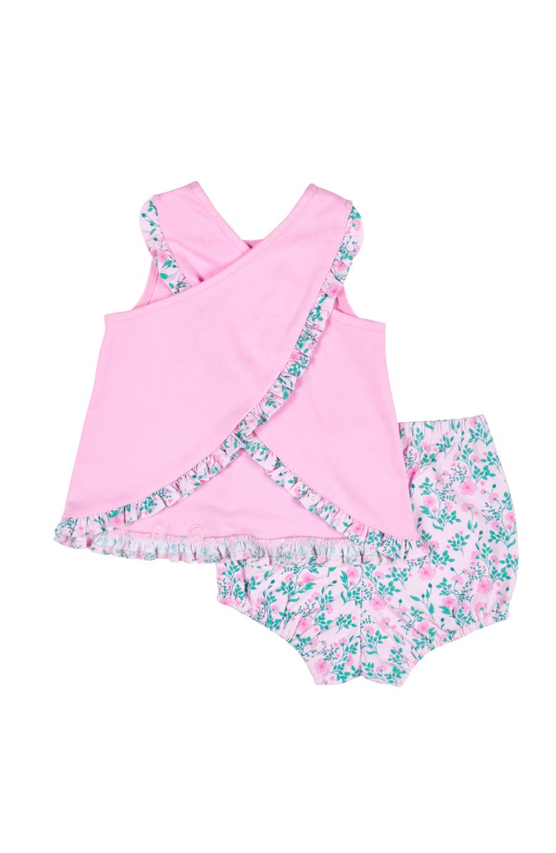 Florence Eiseman Ruffle Trim Top with Floral Print Bloomer, Alternate, color, Pink