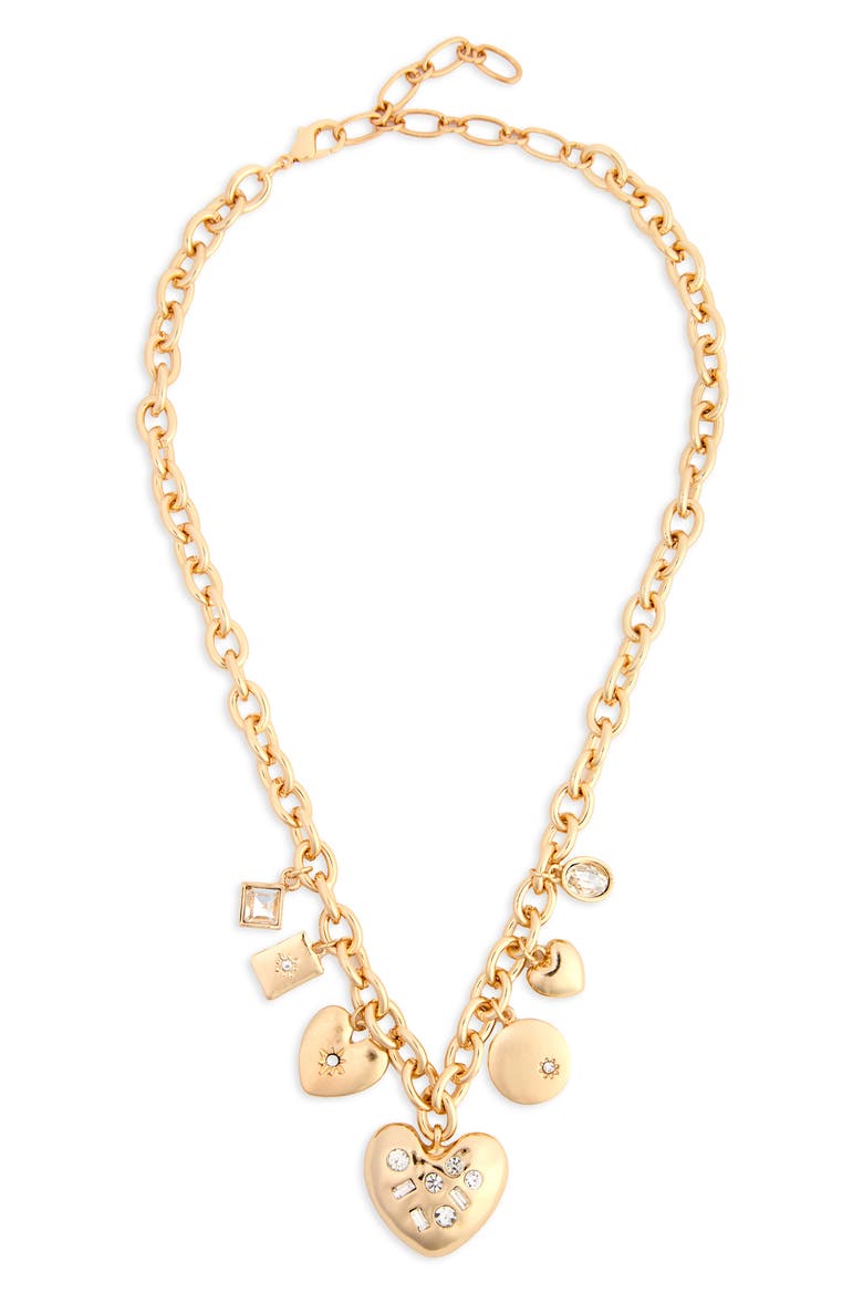 Shaker Charm Necklace, Main, color, GOLD